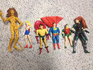 Super Powers DC Superman Supergirl Robin action figure lot