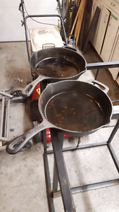 Two 8 inch inch cast iron frying pans