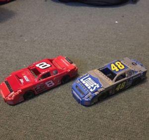 Two LEGO NASCAR race cars