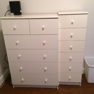 Two White Dressers/Chests of Drawers