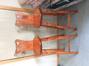 Two beautiful bar stools wood