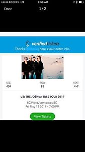 U2 tickets vancouver on sale