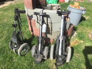 Used golf hand carts, x3, moving need to sell