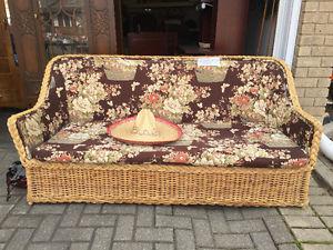 Wicker Couch with Sombrero