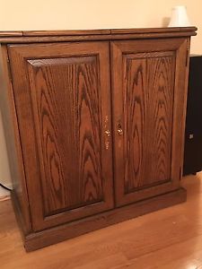 Wood fold-out cabinet