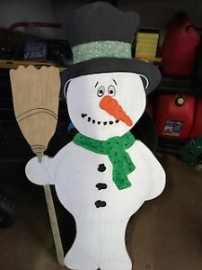 Wooden Snowman 3 1/2 feet tall