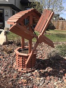 Wooden windmill flower planter for sale