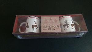 christmas coffee mugs set with coffee from Singapor