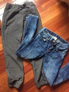 h & M jeans and Gap joggers