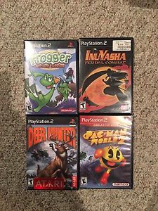 4 ps2 games. Frogger,inu yasha, deer hunter,pac man 2