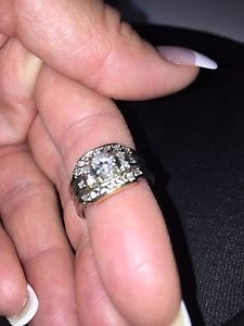 Antique wedding set, engagement, wedding band, 1st