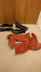 Black dance shoes + red Ukrainian dance boots