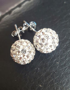 Brand new 10 mm sparkle ball earrings 925 silver