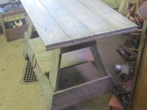 CIRCA s REFURBISHED SAW HORSE GARDEN PATIO TABLE $150