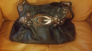 Carlos G black leather handbag
