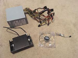 Computer parts - Power supply, card reader, LED fan