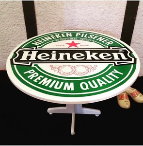 Custom hand painted Heineken Table