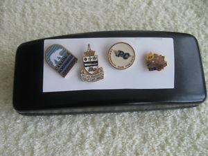 FOUR INTERESTING VINTAGE COLLECTOR'S LAPEL PINS