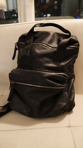 Faux Leather Black Backpack