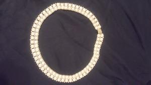 Genuine pearl choker style necklace