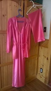 Ladies 3 Piece Satin Nightgown, Pants and Jacket