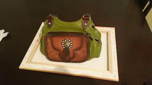 Montana olive green leather purse