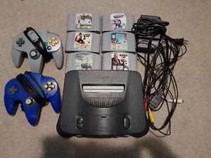 N64 Console + 2 Controllers 6 Games
