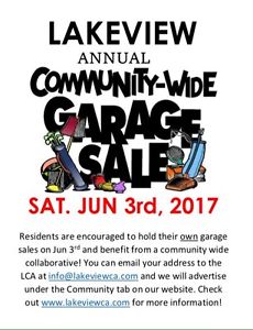 SAVE THE DATE! Lakeview Community Garage Sale