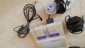 SNES Console and Official Nintendo controller/component