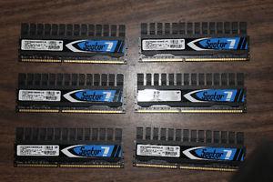 Sector7 DDR3 2GB MHz sticks, six available