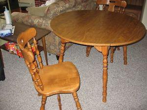 Solid Wood Table & 2 matching chairs