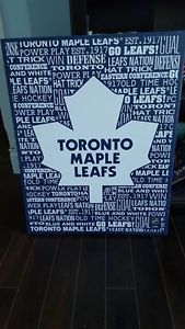Toronto Maple Leafs picture and garbage can (metal)