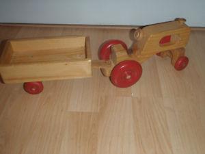 Tractor and trailer - locally made...all wood