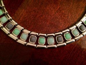 Turquoise/green and Silver Necklace