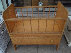 VINTAGE DOLL CRIB WITH DRAWER