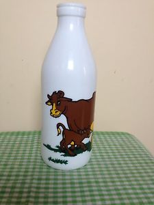 Vintage Egizia Italian made milk bottle cows hand painted