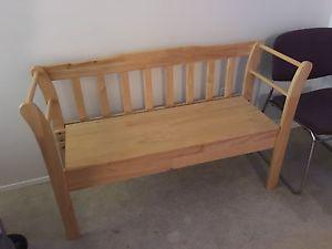 Wooden Bench With storage for sale