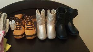 selling 3 pairs girl boots