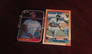 2 Baseball Rookie Cards - Bo Jackson #3 & Frank Thomas #414