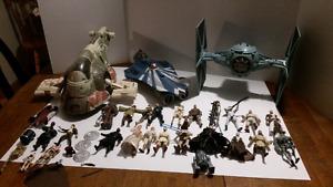 22 Star Wars Figures and 3 Ships