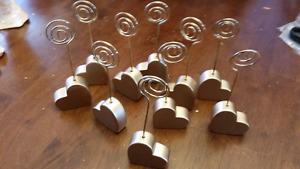 24 Gold hearts wedding place card holders