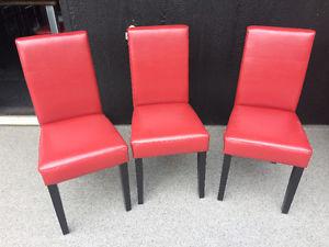 3 brand new red chairs