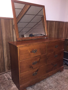 6 Drawer Wood Dresser For Sale