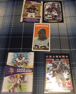 7 Different Adrian Peterson Football Cards - 1 Rookie Card