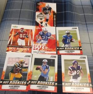 7 Different Score Hot Rookie Football Cards - A Green, J