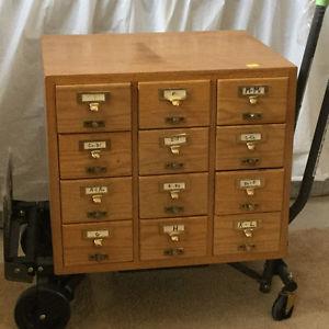 ANTIQUE LIBRARY FILING CABINET