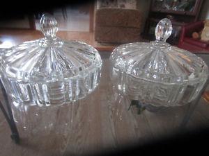 Antique candy dishes with covers! Price is for the pair!