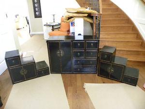 Asian antique look storage cabinets (3)