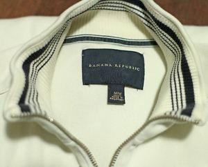 BANANA REPUBLIC white zip sweater / jacket 100% cotton