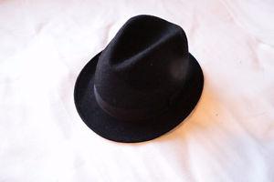 Black Suede Fedora / Panama Hat for Women